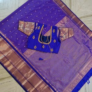 Gadwal semi silk saree with work blouse