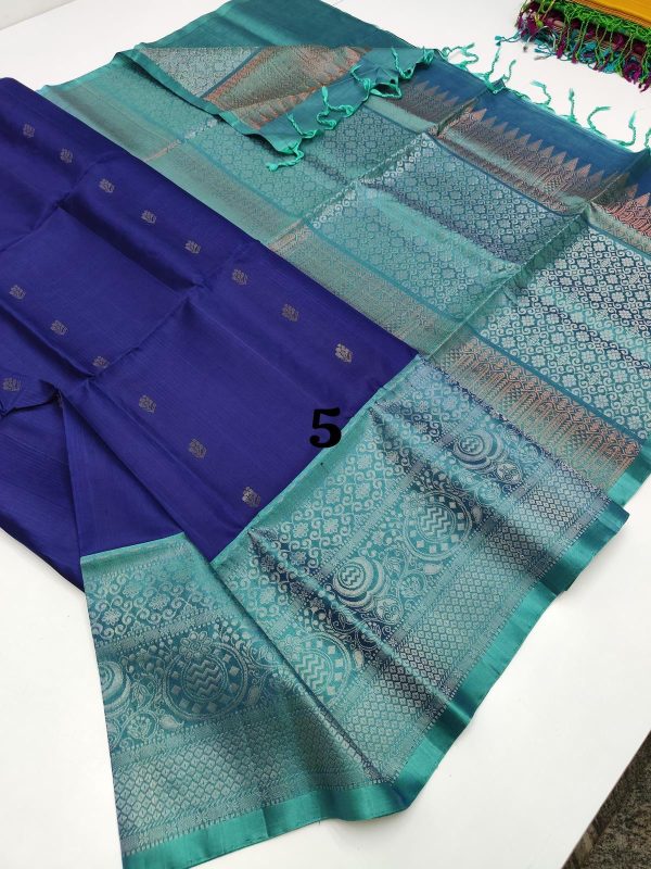 Pure kanchepuram soft silk SAREES with work blouse