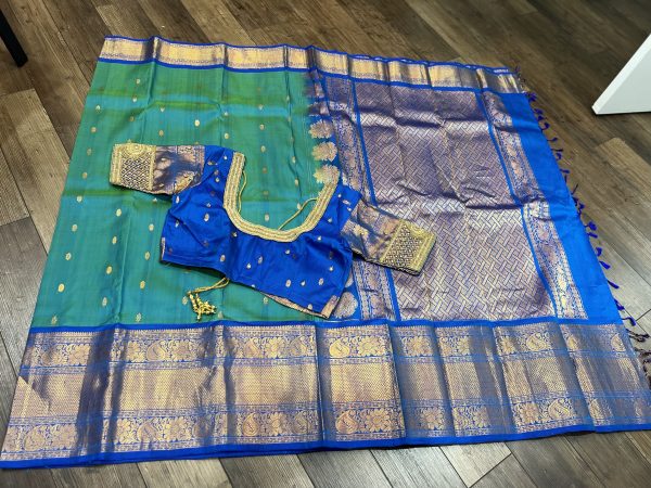 Pure Gadwal silk saree with magam work blouse - Image 2