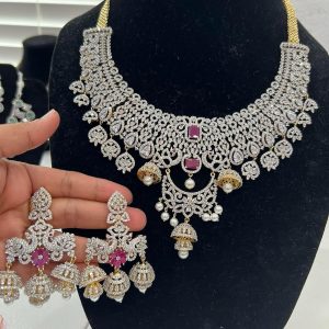 Cz Ad semi Bridal neckset