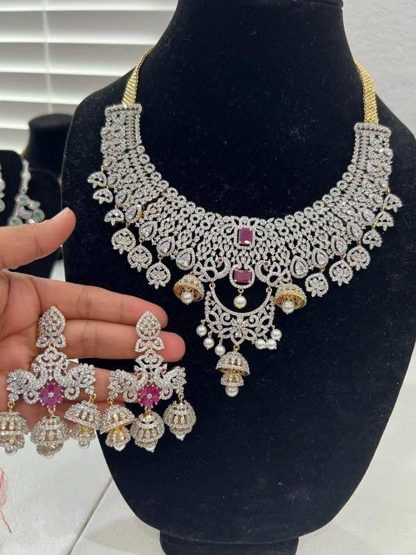 Cz Ad semi Bridal neckset