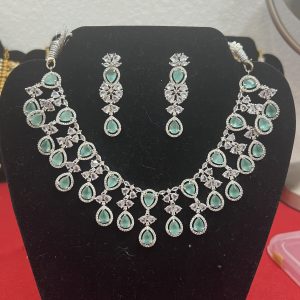 Diamond Finish pastel blue neckset
